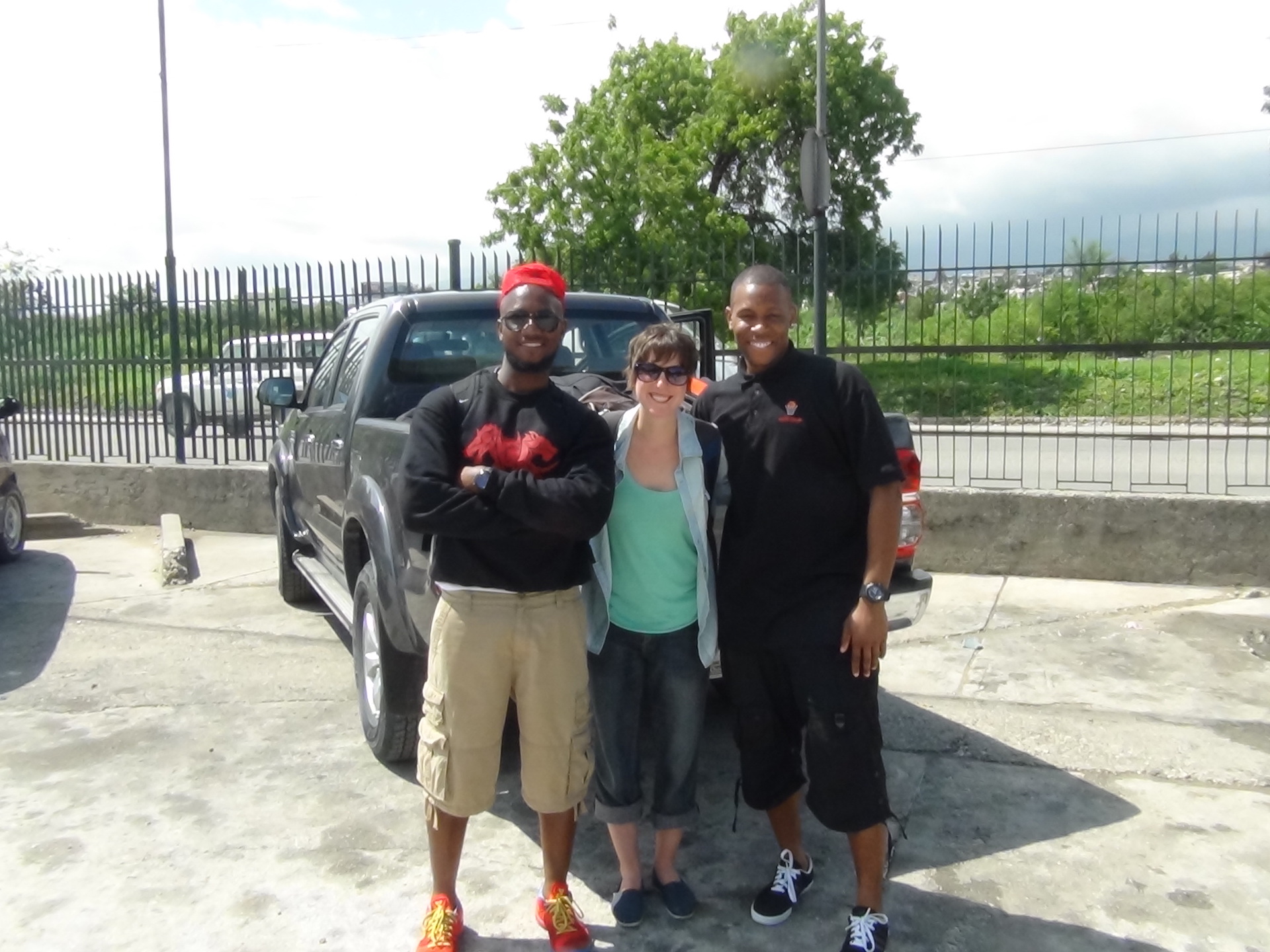 Our small team shorting after landing in Port au Prince in May 2014. From left to right, founder Ray Abellard, photographer Lexi Namer, and co-founder Andre Murray.