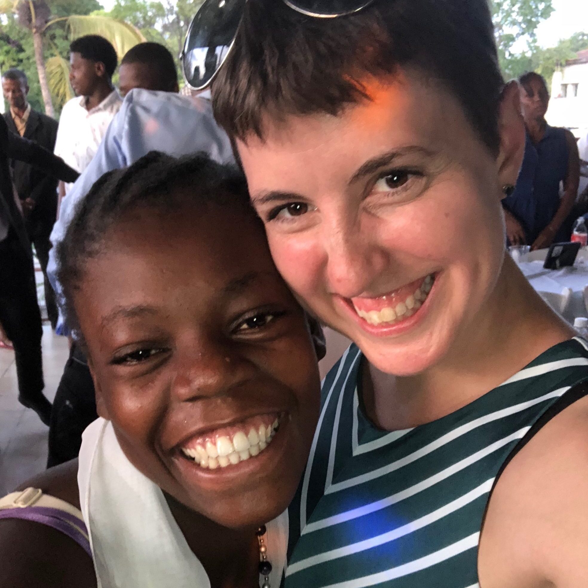 At the 2018 formal dinner with Clerona, the first student we sponsored in the program.